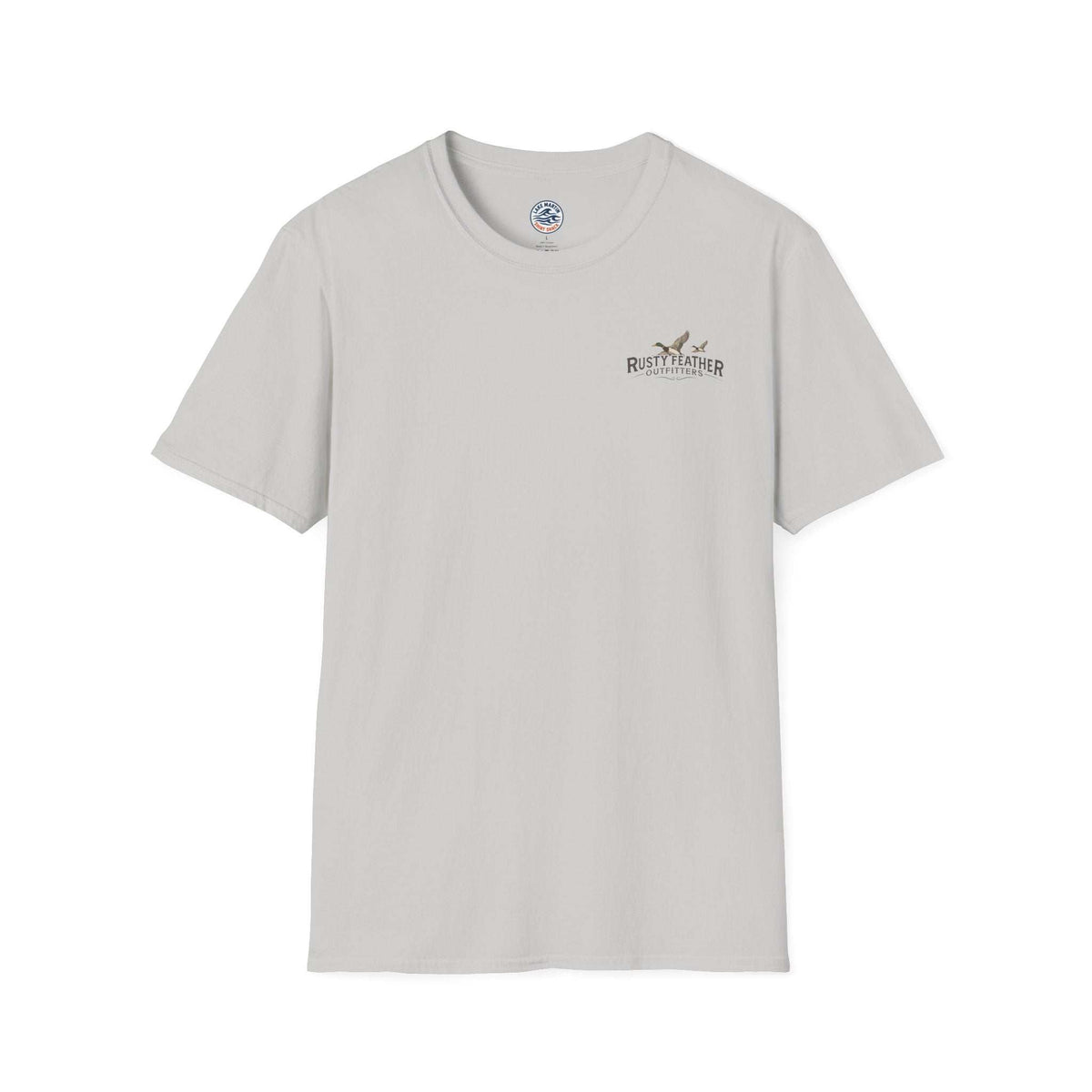 Rusty Feather logo T-Shirt small chest logo on soft breathable cotton tee