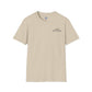 Rusty Feather logo T-Shirt with small chest logo, soft breathable cotton casual tee