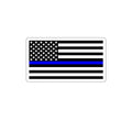 “Thin Blue Line American Flag 2-inch die-cut sticker.”