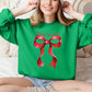 Christmas Geese Retro Coquette Bow Ribbon Winter Holiday Design Collection Sweatshirt