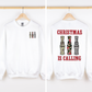 Christmas Is Calling Duck Season Hunting Retro Cozy Graphic Vintage Edition Sweatshirt