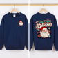 Don't Stop Believin' Santa Christmas Checkered Vintage Inspired Retro Sweatshirt
