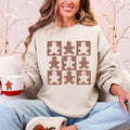 Gingerbread Men Christmas Minimalist Retro Whimsical Cozy Holiday Themed Illustration Print Sweatshirt