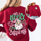 Have A Merry Christmas Retro Santa Front And Back Print Vintage Inspired Graphic Sweatshirt