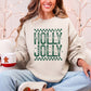 Holly Jolly Christmas Retro Vintage Cozy Fleece Interior Festive Cheer Holiday Sweatshirt