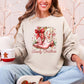 Howdy Christmas Cowboy Boots Santa Western Country Holiday Style Graphic Sweatshirt