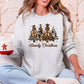 Howdy Christmas Western Santa Christmas Trees Holiday Western Theme Festive Cozy Sweatshirt