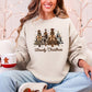 Howdy Christmas Western Santa Christmas Trees Holiday Western Theme Festive Cozy Sweatshirt