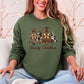 Howdy Christmas Western Santa Christmas Trees Holiday Western Theme Festive Cozy Sweatshirt