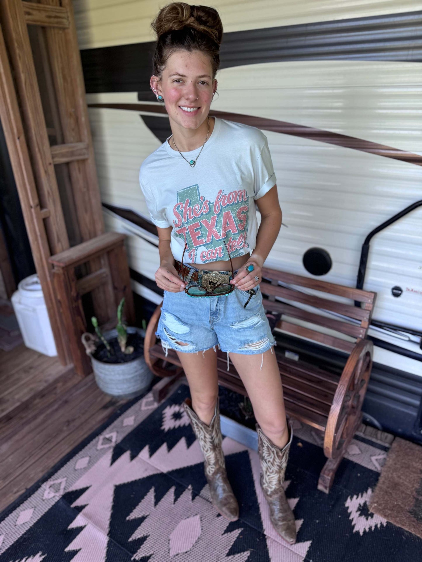 She's From Texas graphic tee unisex 100% cotton made in USA