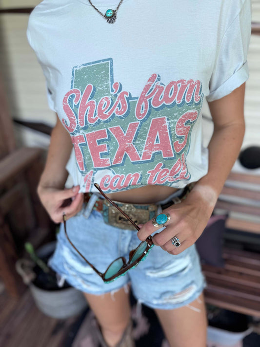 She's From Texas graphic tee unisex 100% cotton made in USA