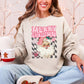 Merry Christmas Retro Santa Checkered Vintage Holiday Edition Festive Cozy Classic Sweatshirt