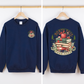 North Pole Book Club Christmas Santa BookTok Reading Library Retro Front Back Sweatshirt