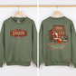 North Pole Saloon Santa Reading Christmas Party Retro Front And Back Edition Sweatshirt