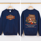 North Pole Saloon Santa Reading Christmas Party Retro Front And Back Edition Sweatshirt