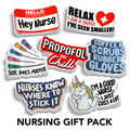 Nursing sticker gift pack with 7 occupational vinyl stickers for laptops and water bottles