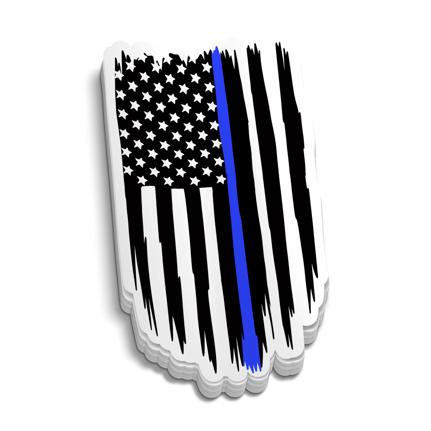Blue Line Flag Sticker vinyl decal with strong adhesive, durable for tumblers, helmets, laptops, and outdoor use