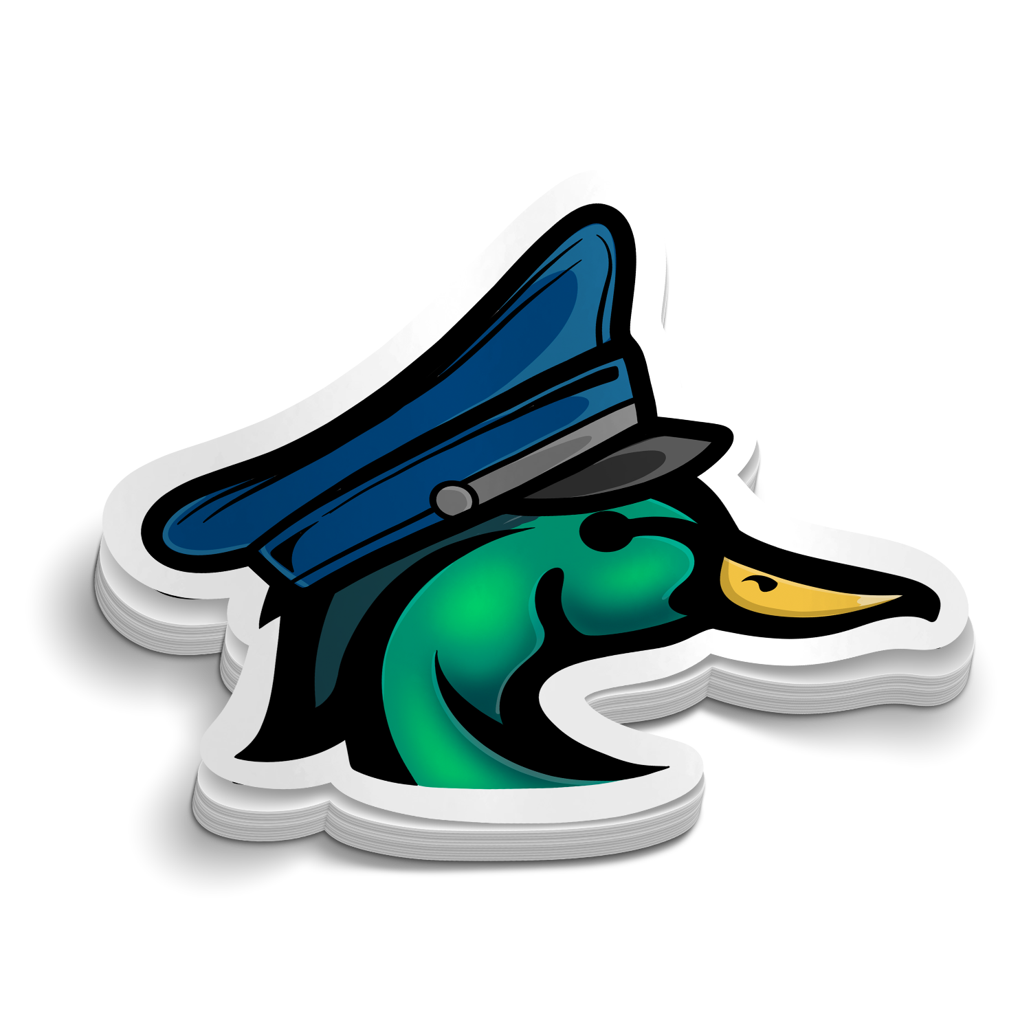 Police Duck Sticker vinyl decal, 2.75-inch durable adhesive, perfect for tumblers, helmets, laptops, made in USA