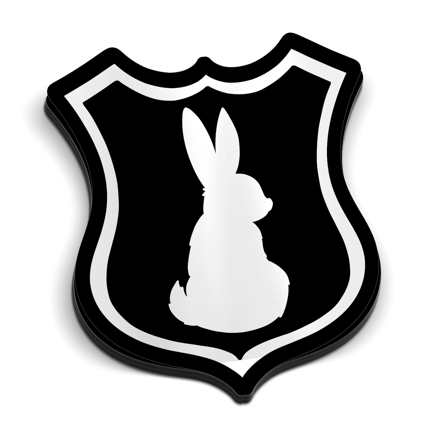 Badge Bunny Police Sticker vinyl decal for tumblers and laptops, 2.75-inch durable adhesive design