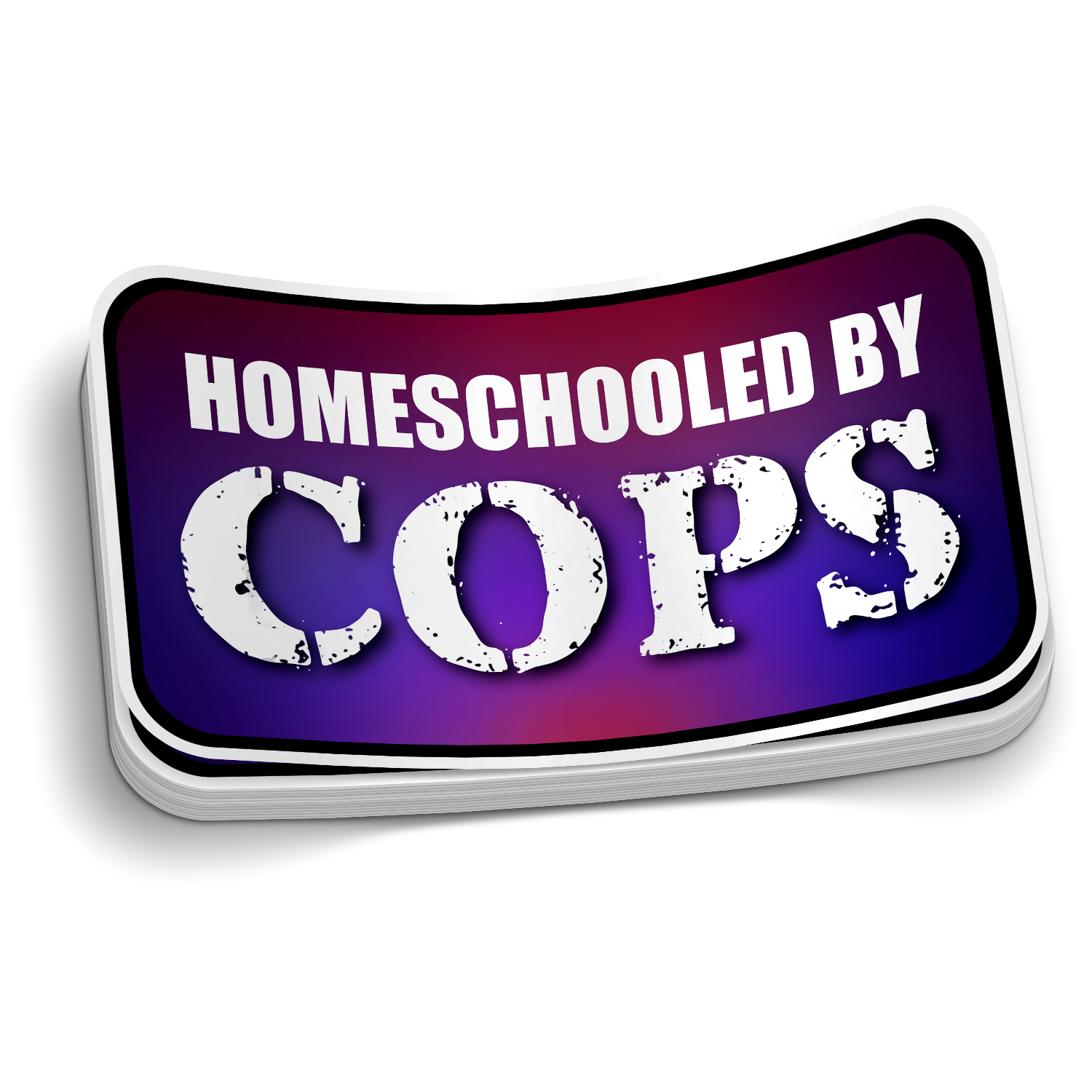 Funny "Homeschooled by COPS" police sticker on durable vinyl decal