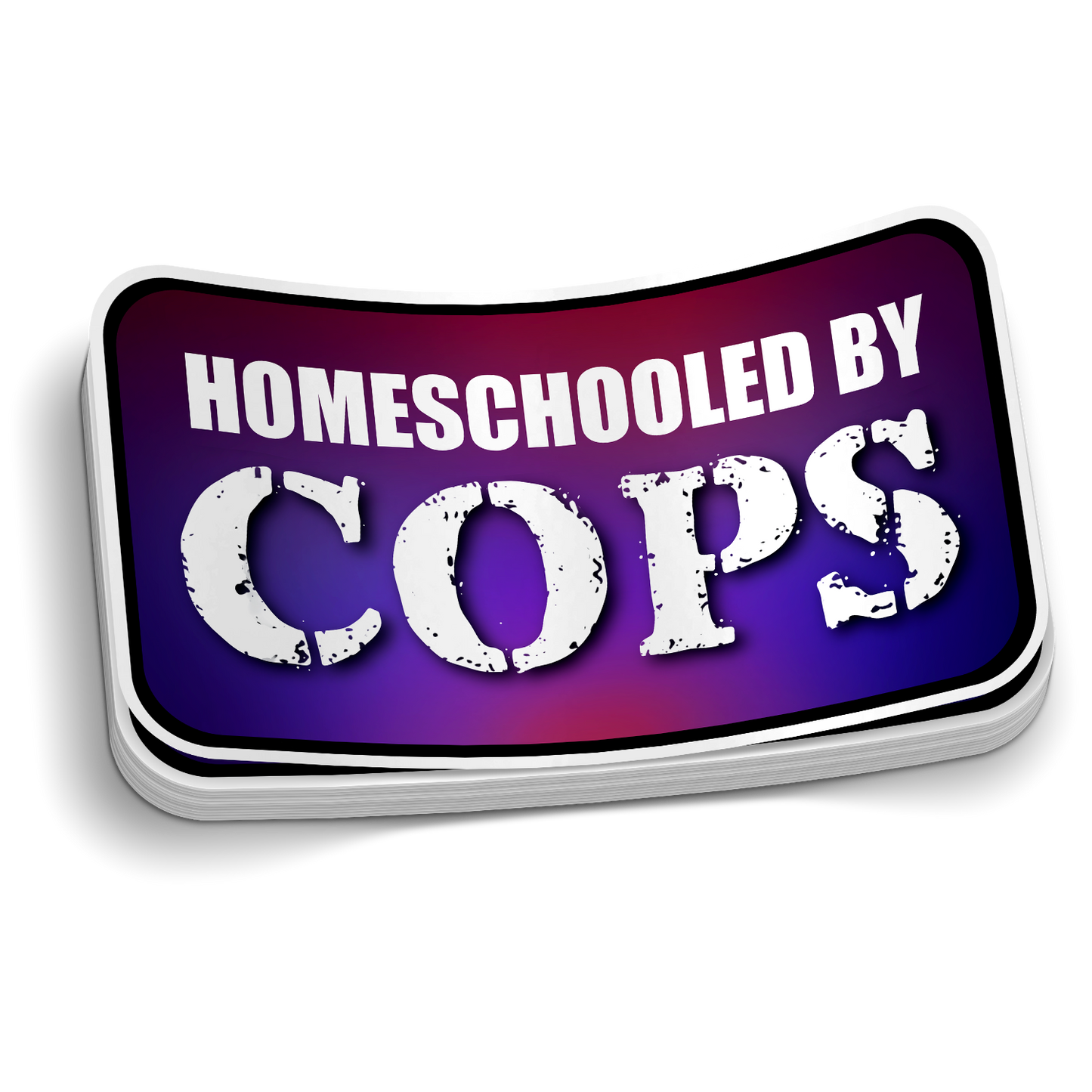 Funny "Homeschooled by COPS" police sticker on durable vinyl decal