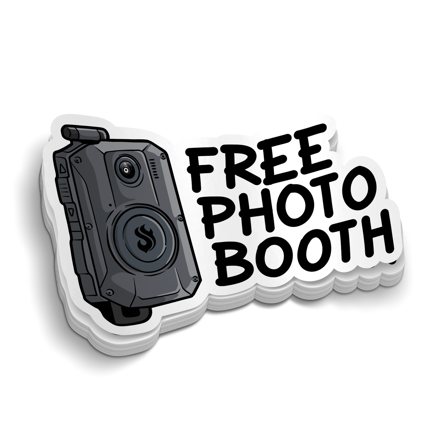 Body Cam Photo Booth police sticker on laptop with durable vinyl and strong adhesive