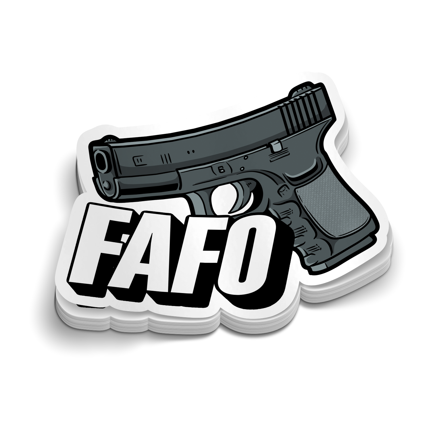 FAFO Gl0ck snarky police sticker on durable vinyl for tumblers and laptops