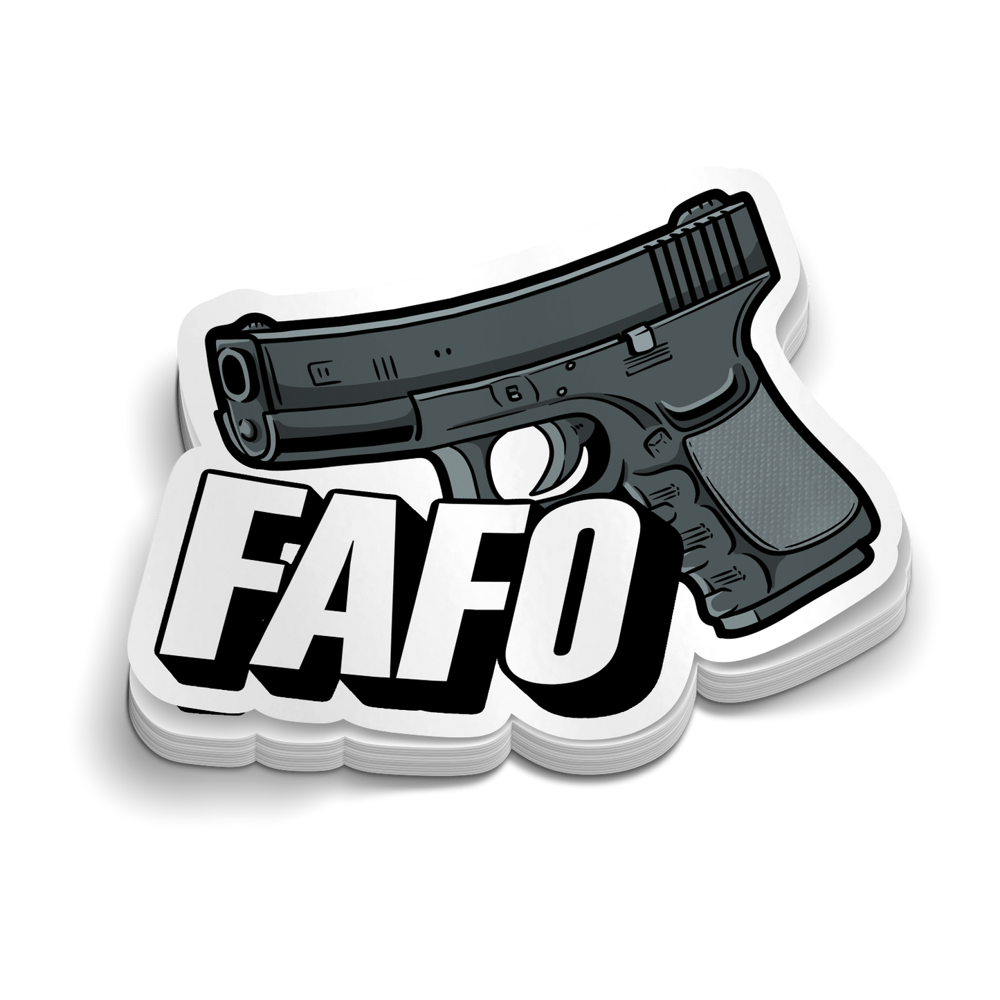 FAFO Gl0ck snarky police sticker on durable vinyl for tumblers and laptops