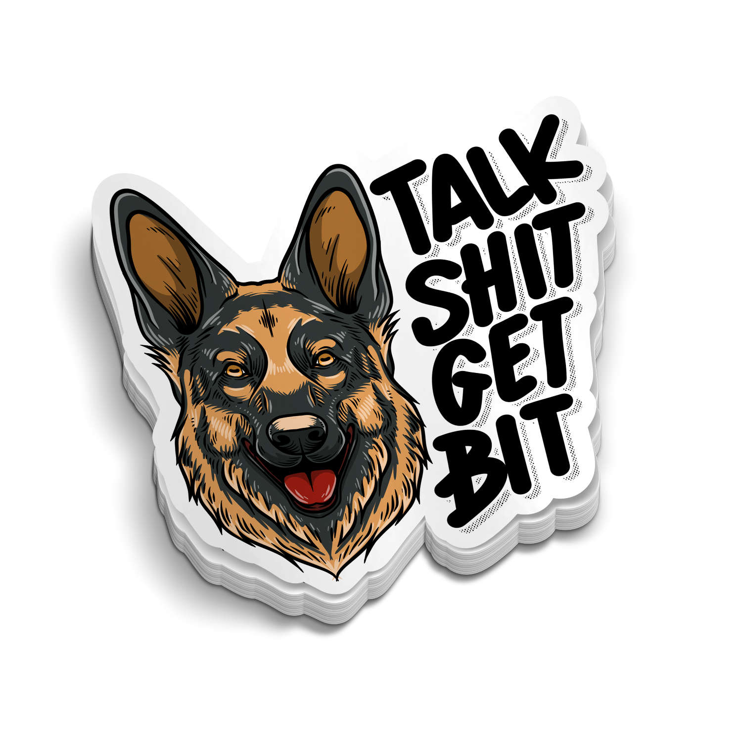 Talk Shit Get Bit funny police K9 sticker on laptop with strong adhesive vinyl decal