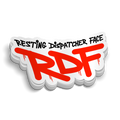 Resting Dispatcher Face RDF sticker on durable vinyl for tumblers and laptops