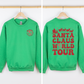 Santa Claus World Tour Front And Back Retro Christmas Reading Graphic Sweatshirt