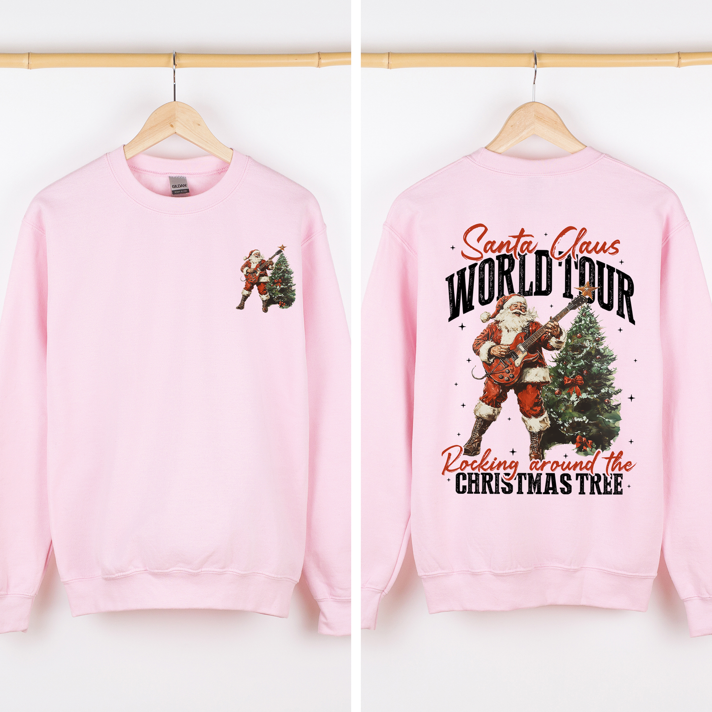 Santa Claus World Tour Front And Back Reading Christmas Library Lovers Sweatshirt