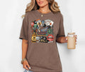 Neon Honky-Tonk Western collage graphic on an Espresso Comfort Colors T-shirt