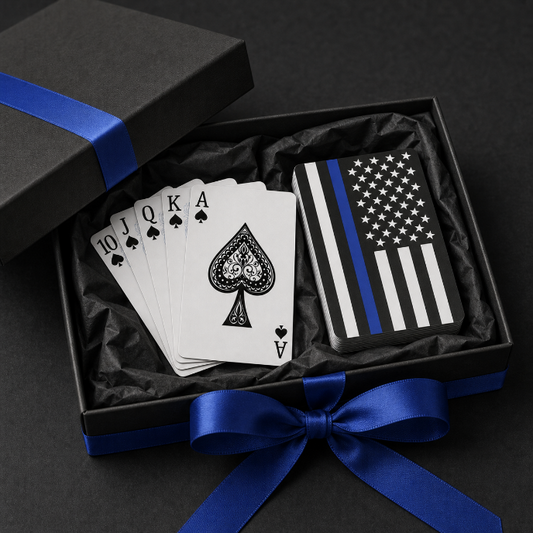 Thin Blue Line American Flag Poker Playing Cards | Police Support Card Deck