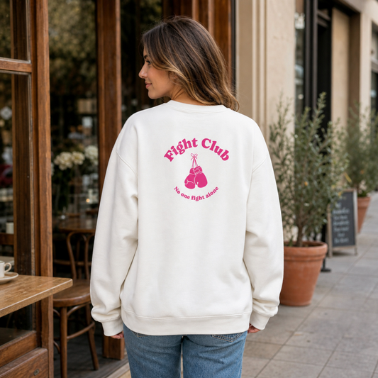 Breast Cancer Ribbon Fight Club Sweatshirt | Crewneck, Pink Awareness