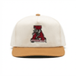 Alabama Crimson Tide two-tone snapback hat in cream cotton with tan brim and embroidered vintage A logo