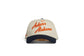 Auburn Script Hat in beige with navy blue brim, curved bill, and orange Auburn Alabama script embroidery