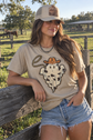 Cowboy ghost sequin patch tee with sparkling real sequins