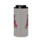 Crimson Tide A Elephant Can Cooler in muted gray neoprene with a vintage elephant and bold crimson A logo design