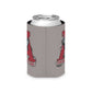 Crimson Tide A Elephant Can Cooler in gray neoprene with red letter A and vintage elephant design, insulating a silver can