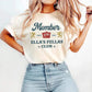Ellas Fellas Club western t-shirt in cream cotton with distressed vintage graphic, bold lettering and rodeo emblems