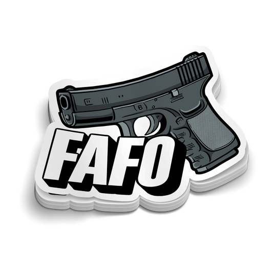 FAFO Gl0ck snarky police sticker on durable vinyl for tumblers and laptops