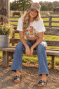Unisex Floral Pumpkin Stack Graphic Tee made of 100% combed cotton printed on District, USA-made