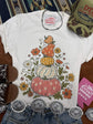 Floral Pumpkin Stack graphic tee unisex fit 100% cotton made in USA
