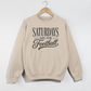 Football Graphic Sweatshirt in beige with black vintage script reading Saturdays Are For Football