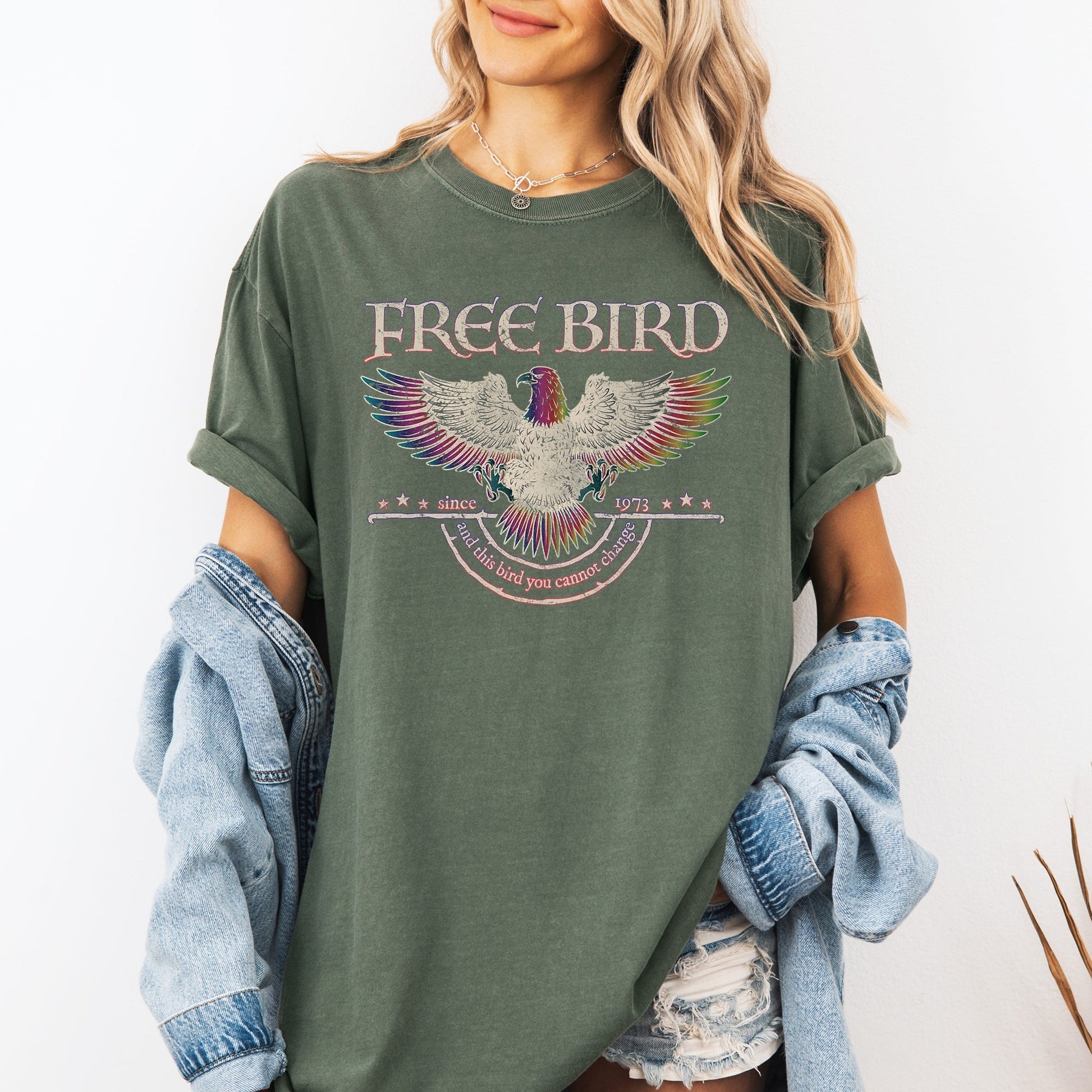 vintage free bird rock anthem concert comfort colors tee
