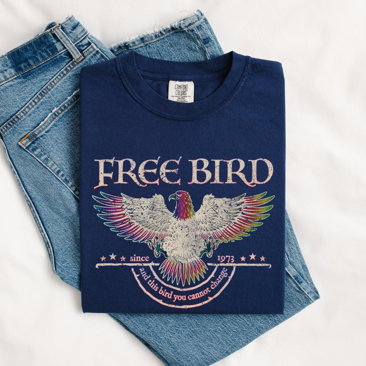 Vintage rock anthem free bird shirt in vintage style