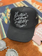 Guitars Cadillacs Trucker Hat with breathable mesh back and adjustable snap closure