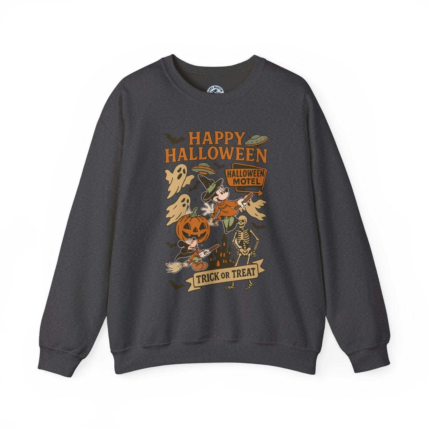 Vintage Halloween crewneck sweatshirt with colorful spooky design
