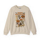 Halloween crewneck sweatshirt with vintage happy Halloween trick or treat design